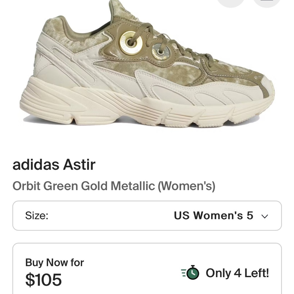 Selling green Adidas Astir shoes sneakers size 10